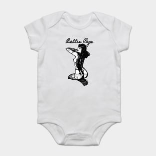 Bettie Page Pin Up Black White Baby Bodysuit